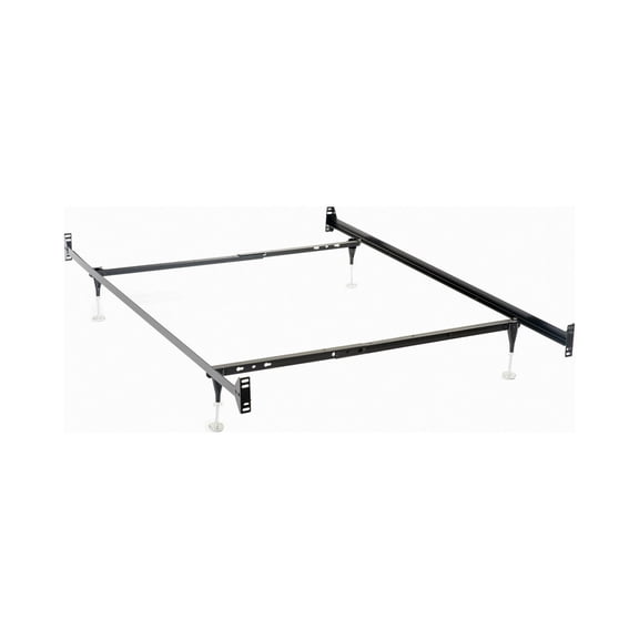 Metal Bed Frame Twin Full Size - Modern Platform Bed with Legs & Glides - Black Finish