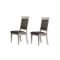 thumbnail image 1 of Country Cottage Dining Chairs - Set of 2, Rubber Wood, Tufted Back, Comfortable Gray Finish, 1 of 5