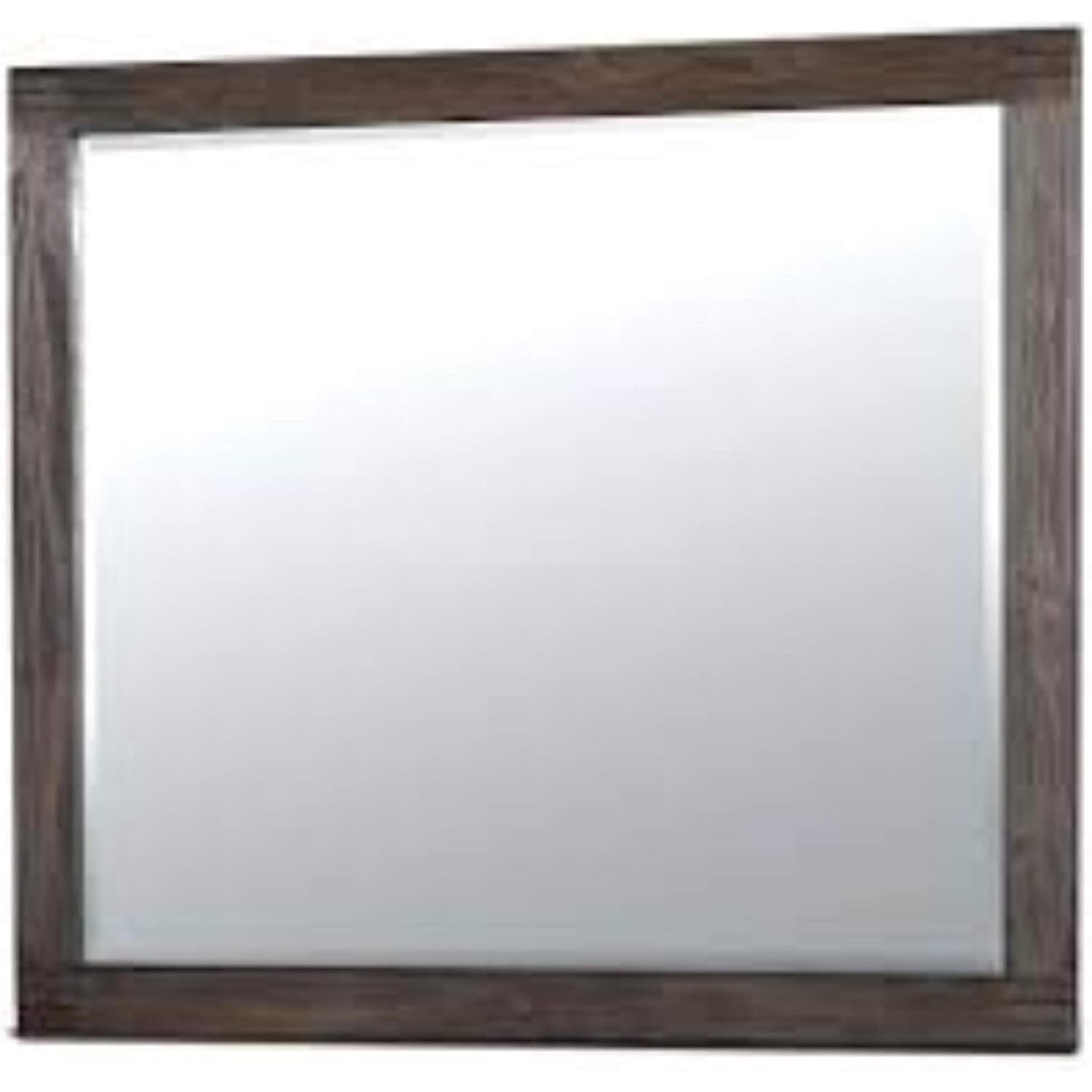 Rectangular Dark Gray Wood Transitional Mirror