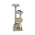 thumbnail image 1 of Maykoosh Rustic Romance Large Cat Stairway Neutral Color Solid Wood Cat Playground, Modern Multi-Level Cat Tree Tower for Indoor Cats, 20"L x 20"W x 55"H-Color:Neutral, 1 of 6