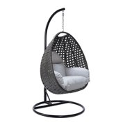 Maykoosh Earthy Elements Charcoal Wicker Hanging Egg Swing Chair