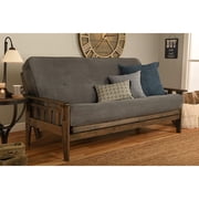 Maykoosh Earthy Elements Futon Frame-Rustic Walnut Finish-Marmont Thunder Mattress