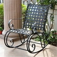 thumbnail image 1 of Iron Rocking Chair - Outdoor Patio Furniture, Black Finish, Lattice Design, Comfortable Seating, Easy Assembly, 1 of 1