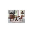 thumbnail image 1 of Dining Table Set - 3 Piece Round Kitchen Table with 2 Burgundy Chairs - Mahogany Finish, 1 of 5