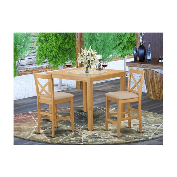 Dining Set - Counter Height Table & Bar Stools - 4 Person Pub Set