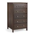 thumbnail image 1 of Maykoosh Elegant Escape Five Drawer Chest - Walnut Finish - 18.5"D x 33"W x 51"H, Bedroom Type, Freestanding, 18.5"D x 33"W x 51"H, Sturdy, 1 of 1