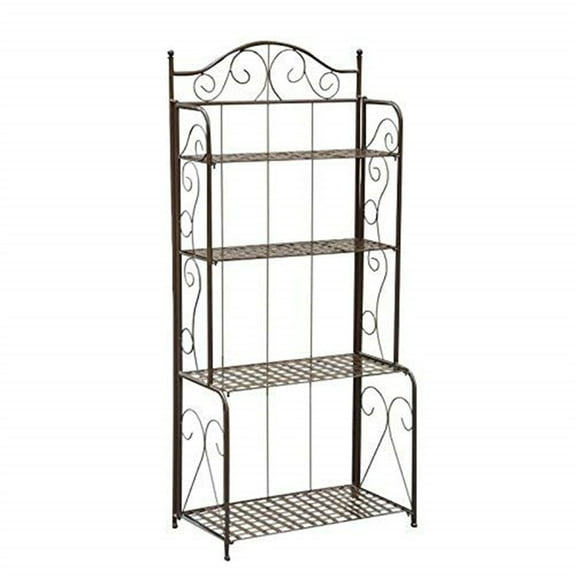 Folding Baker's Rack - Elegant Kitchen Storage - Portable Utility Cart - Indoor Outdoor Display Stand