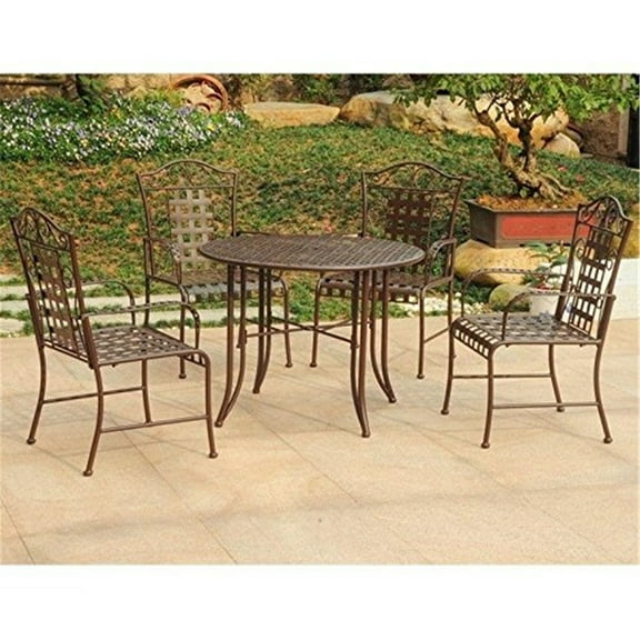 Outdoor Dining Set Patio Furniture Set Iron Table Chairs Elegant Design