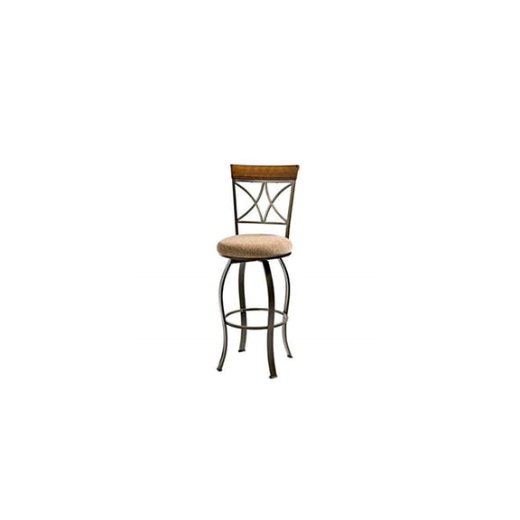 Maykoosh French Country Hamilton Swivel Barstool, Bronze Finish, 20.25"D x 18.5"W x 45.51"H - Stylish and Functional Seating for Contemporary Bars