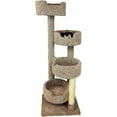 thumbnail image 1 of Maykoosh Rustic Recluse Large Cat Tower with Easy to Access Spacious Perches, Carpet Upholstered Cat Tree for All Cat Breeds, Multi-perch Cat Tree with Sisal Rope Scratch Post-Color:Brown, 1 of 5