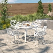 French Country Dining Table - Glass Top, Tree Design - Indoor Outdoor Use - Stylish & Functional