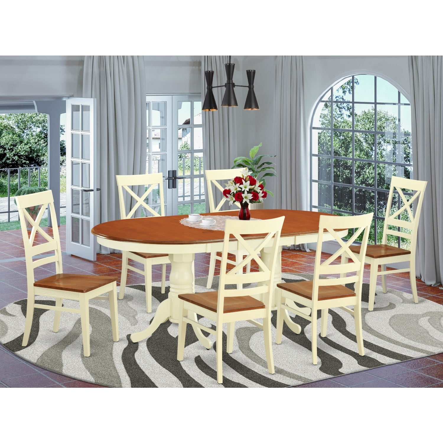 French Country Dining Set - Table and Chairs for 8 - Elegant Kitchen ...