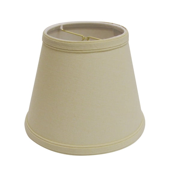 Maykoosh French Fabulous Slant Empire Hardback Lampshade with Bulb Clip, Beige - Quality Linen, Brass Bulb Clip - 8" Bottom Diameter x 5" Top Diameter x 6.5" Slant Height