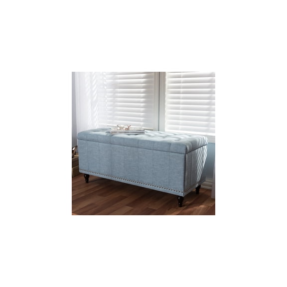Maykoosh French Fabulous Upholstered Button-Tufting Storage Ottoman Bench, 41.73" x 16.73" x 18.7" - Classic Style with Internal Storage for Blankets and Linens