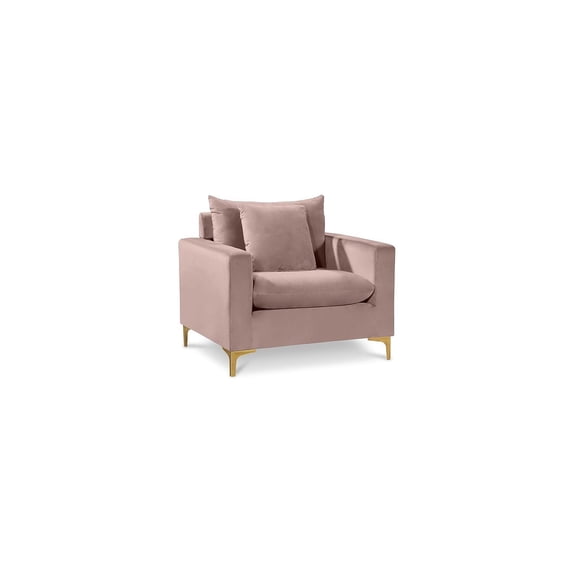 Velvet Accent Chair - Plush Reading Chair with Pillows, Modern Armchair, Living Room Decor