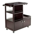 thumbnail image 1 of Entertainment Cart Glam Serving Tray Adjustable Shelves Metal Wood Storage Cart, 1 of 1