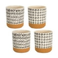 thumbnail image 1 of Decorative Plant Pots Set of 4 - Geometric Design Indoor Planters for Succulents & Herbs, 1 of 1