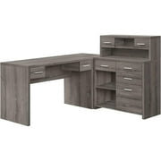 Maykoosh Global Glam L shaped Computer Desk for Home Office-Color:Dark Taupe