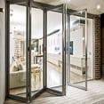 thumbnail image 1 of Aluminum Folding Patio Door - 144" Wide Black 5 Panel - Modern Interior Exterior Door, 1 of 1