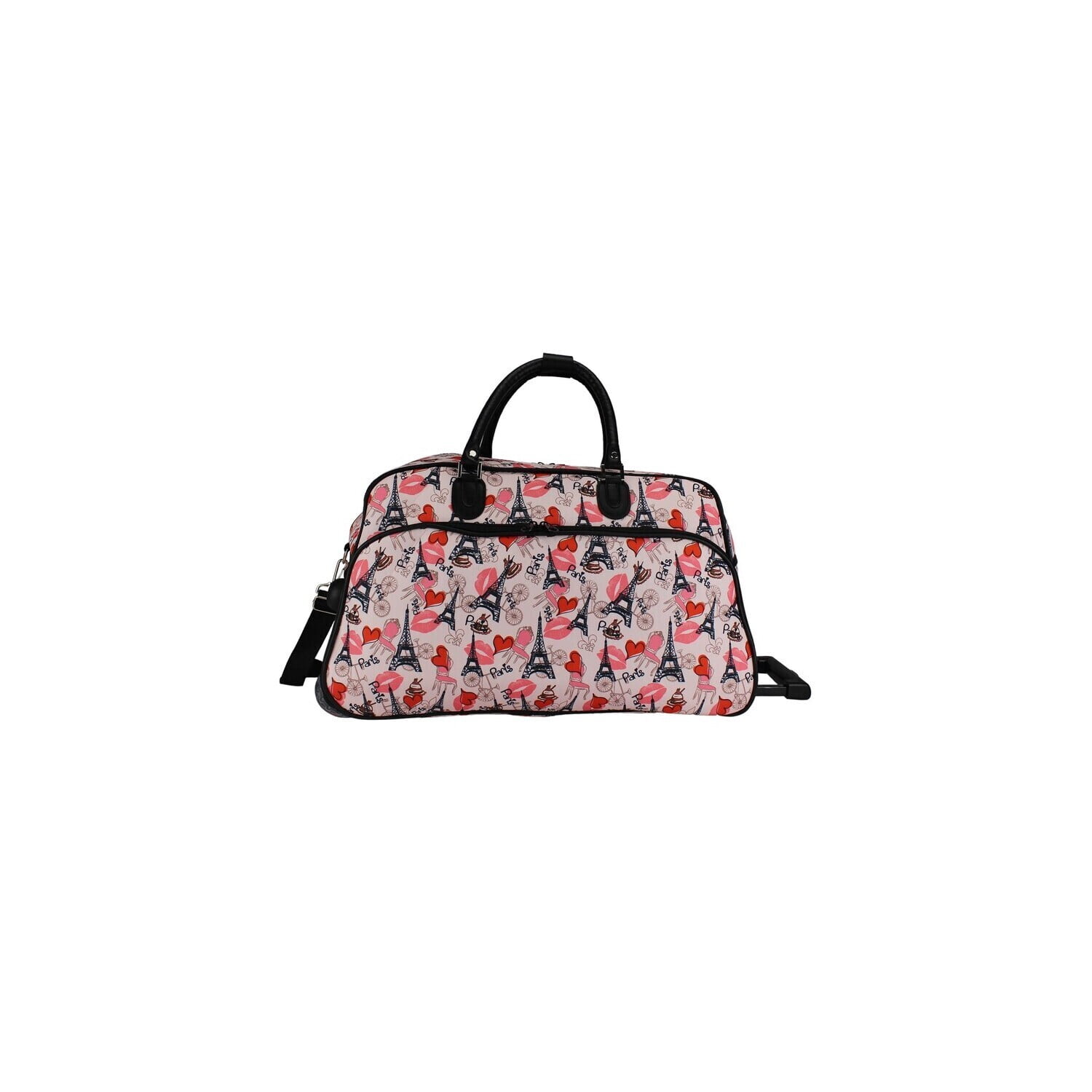 Rolling Duffel Bag Carry On - Pink Travel Duffel with Wheels & Handle