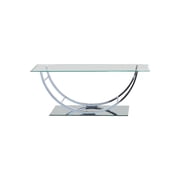 Gothic Coffee Table - Tempered Glass Top, Chrome Legs - Modern Living Room Table, 24" x 48"