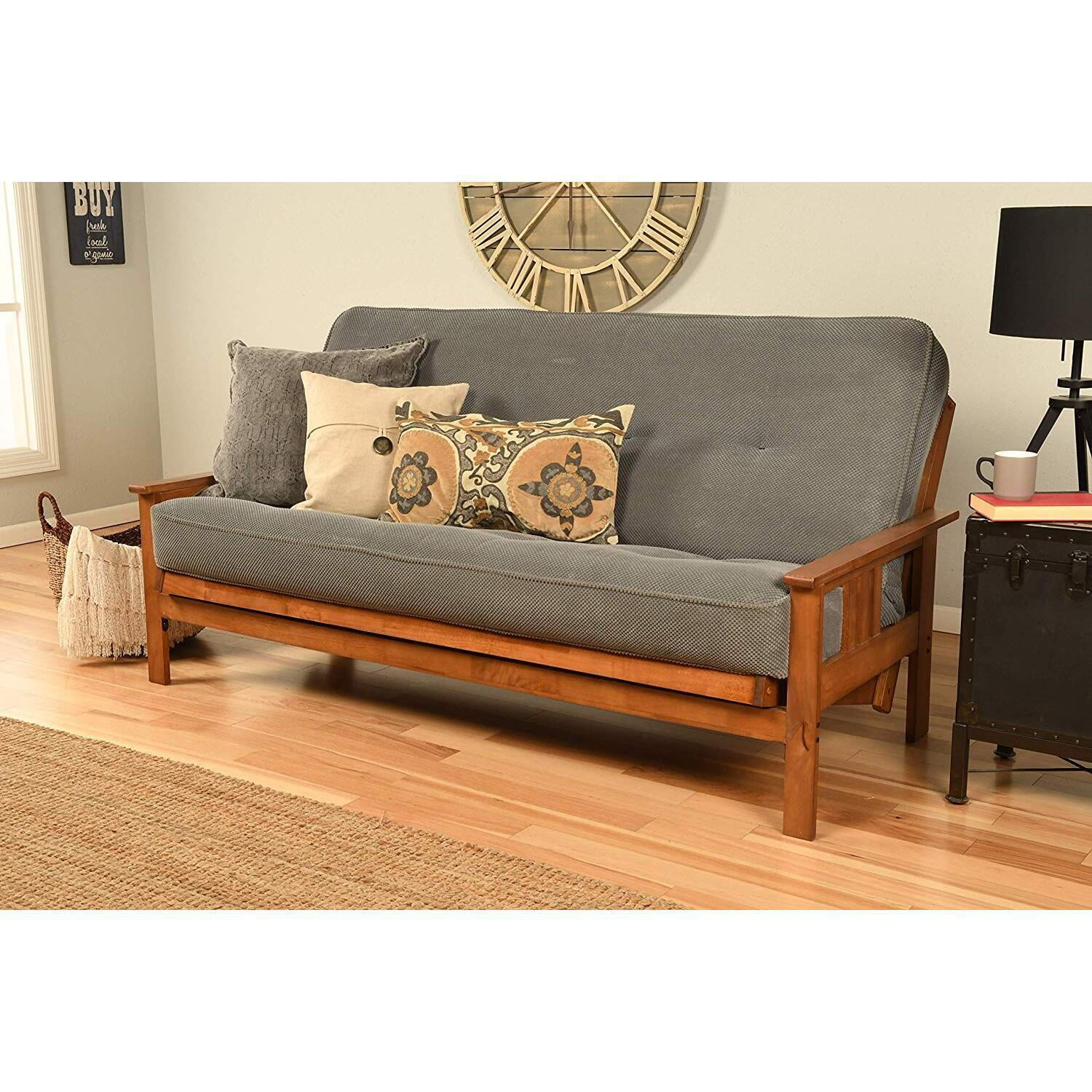 Full Size Futon Frame & Mattress Set - Modern Convertible Sofa Bed ...