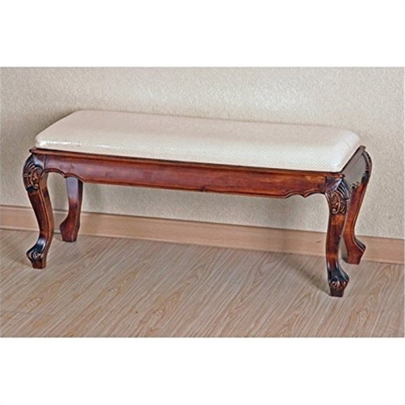 Foot of Bed Bench - Hardwood Design, Padded Seat, Elegant Bedroom Seating - 42" Length