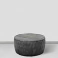 thumbnail image 1 of Mango Wood Coffee Table - 34 Inch Round Drum Table, Rustic Gray Finish, Handcrafted Living Room Table, 1 of 1