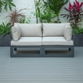 thumbnail image 1 of Maykoosh Handmade Home 2-Piece Sectional Loveseat Black Aluminum with Cushions, 1 of 5
