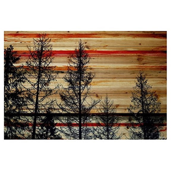 Handmade Wood Painting Print - Home Landscape Art - 38" Wide Ready to Hang Gallery Wrapped