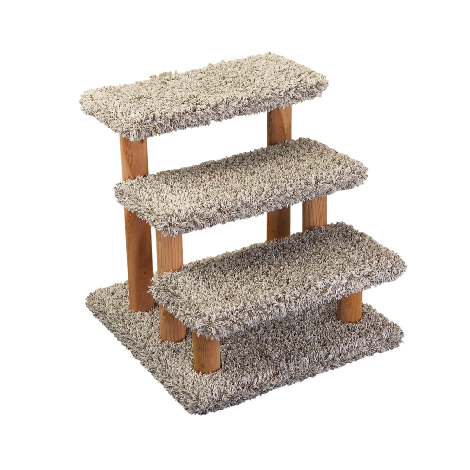 Maykoosh Handmade Home Solid Wood Stairs For S And Dogs, Gray Speckled
