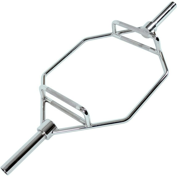 Hex Bar for DeadliftsShrugs - Strength Training Barbell, Durable Steel, Diamond Knurling Grip, 56" Long