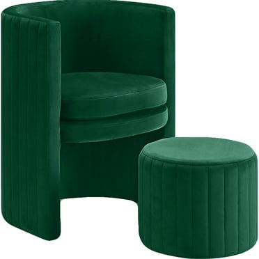 Maykoosh Hollywood Regency Green Velvet Accent Chair