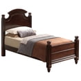 thumbnail image 1 of Hollywood Regency Twin Bed - Elegant Wood Bed Frame, Cappuccino Finish, Bedroom Furniture, 1 of 1