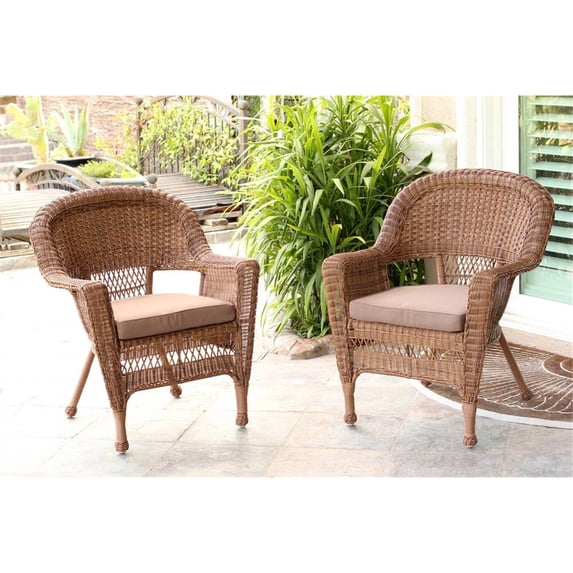 Neo-Classical Patio Chairs - Set of 2 - Outdoor Lounge Seating with Cushions