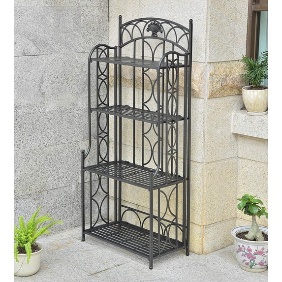 Maykoosh Iron 4-Tier Baker's Rack - Versatile Indoor/Outdoor Storage ...