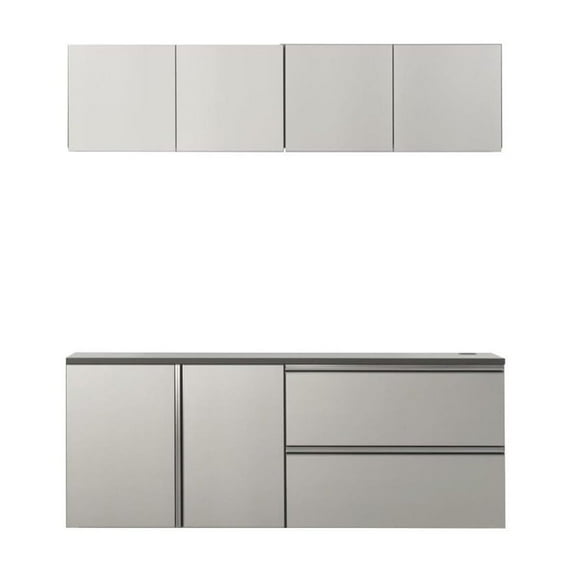 Maykoosh Garage Storage Cabinet with Doors, Shelves, Wood/Metal type, Wall mounted Tool Cabinets for Office, Home,Garage,Gym ,School-Color:Wood,Size:64x79x20 5 Piece set