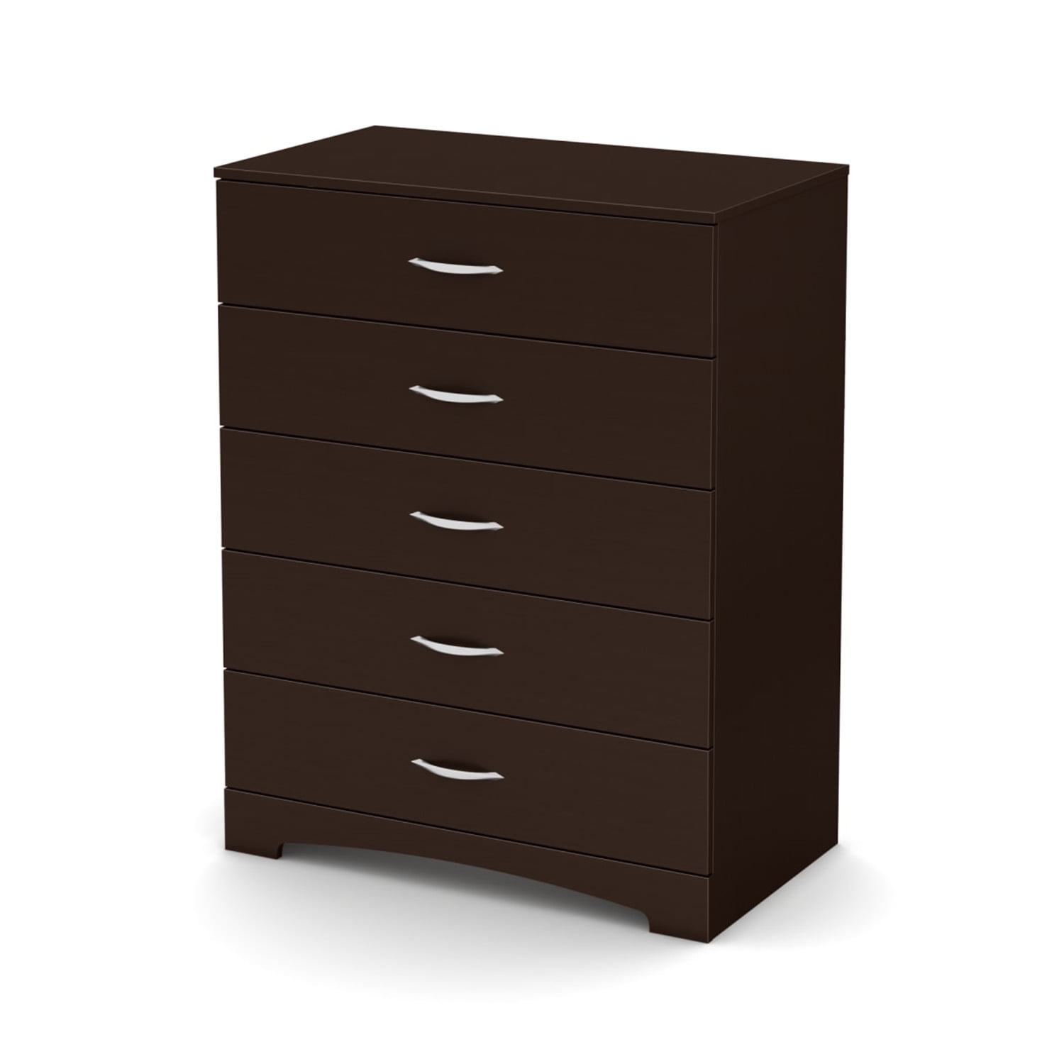 Chocolate 5-Drawer Dresser with Soft Close Drawer