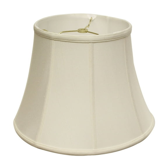 Softback Lampshade - 18" Wide Bell Shade, White Finish, Slant Design, Washer Fitter Included