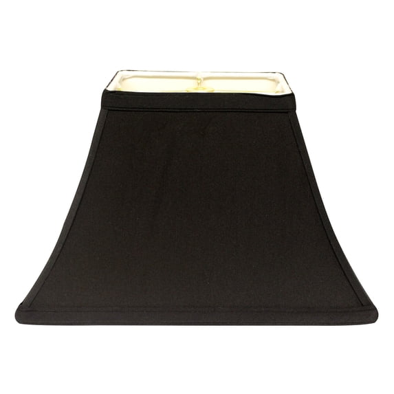 Maykoosh Island Oasis Slant Rectangle Bell Hardback Lampshade with Washer Fitter, Black with White Lining, Rectangular, Bell Shaped, 14"W x 9"H