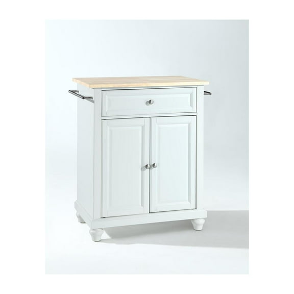 Kitchen Island Cart with Wood Top & Storage - Portable Kitchen Furniture for Small Spaces