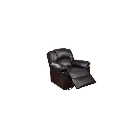 Maykoosh Lakefront Luxury Bonded Leather Rocker And Recliner Indoor Rocking Chair, Giant Patio Rocking Chair, Black Porch Rocker, Black, 35"L X 35"W X 41"L