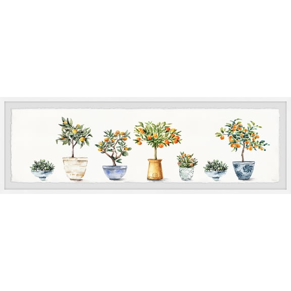Mediterranean Fruit Plant Wall Art Print - Framed Watercolor Painting for Home Decor