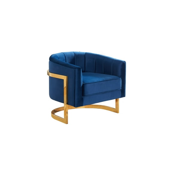 Maykoosh Mediterranean Mastery Navy Velvet Accent Chair