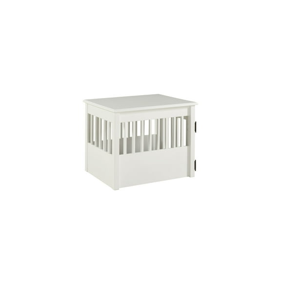 Solid Wood End Table with Swing Door - Bedroom Side Table - 21"W x 30"D x 24"H - White