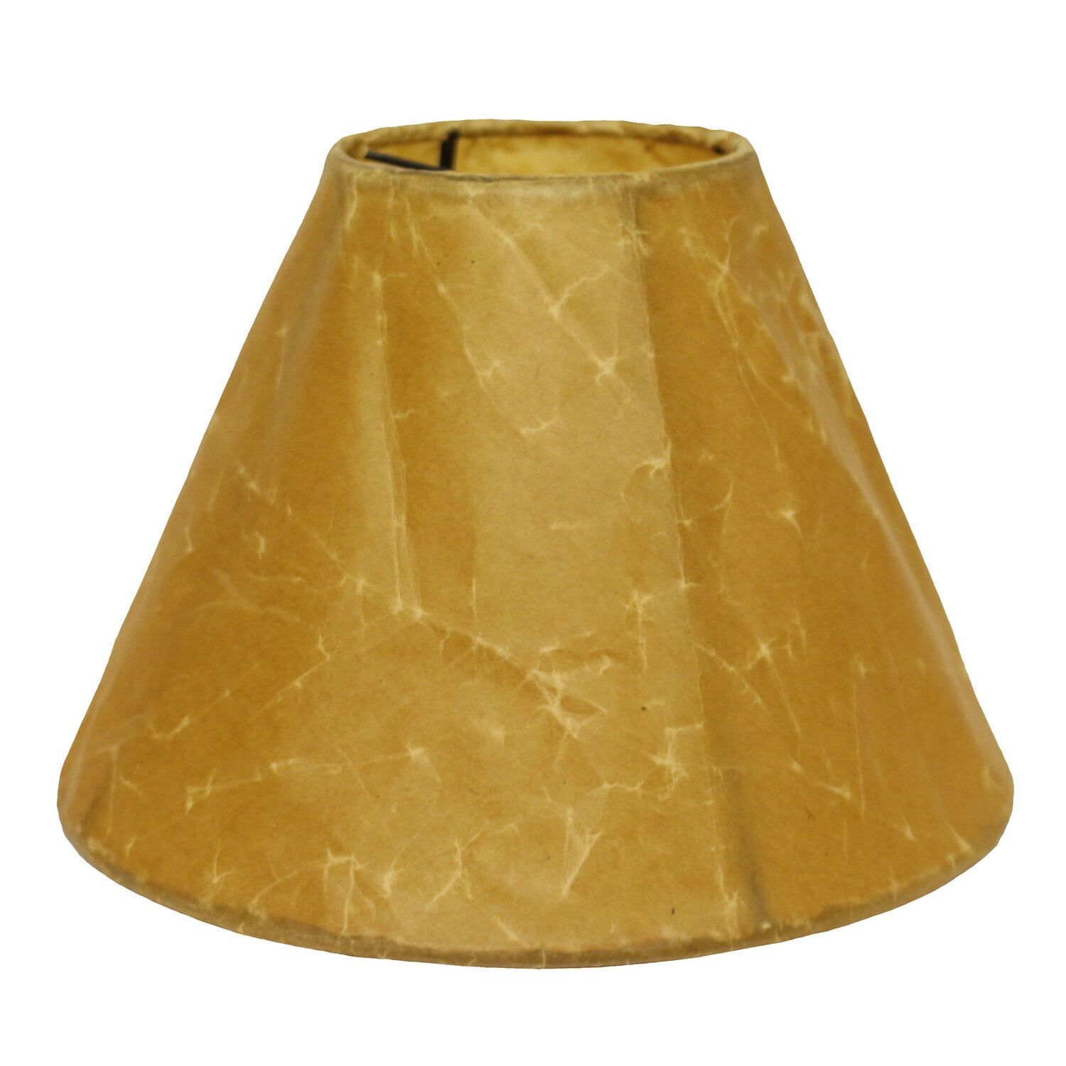 Brown Crinkle Paper Empire Lamp Shade with Brass Washer