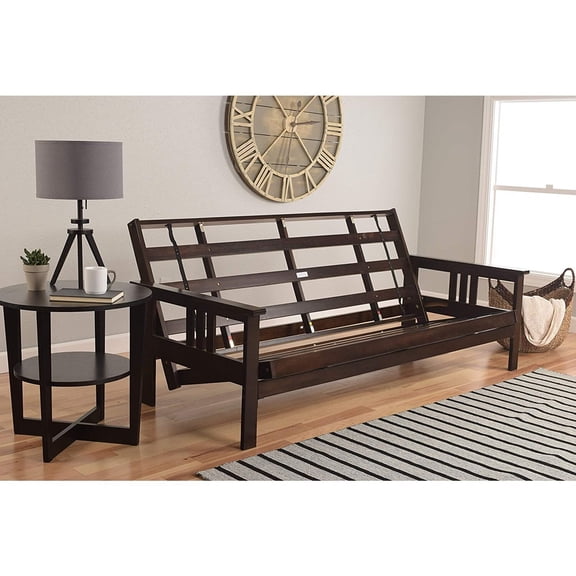 Modern Minimalism Classic Style Futon Frame Wood Material Queen Size/Espresso Finish/Futon Frame only