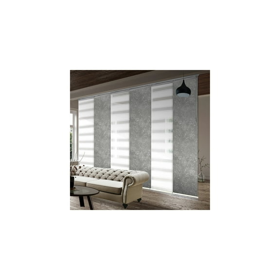 Room Divider Panels with Steel Track - Adjustable Sliding Blinds - 130"L x 94"H