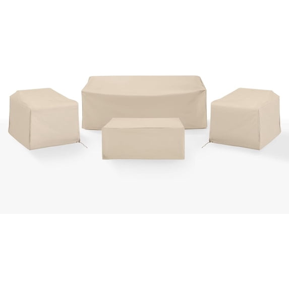 Outdoor Furniture Covers 4pc Set - Patio Sofa, Loveseat, Table Vinyl Protection