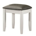 thumbnail image 1 of Vanity Stool 18 Inch - Modern Farmhouse Decor, Plush Seat, White Frame, Gray Faux Leather, 1 of 5